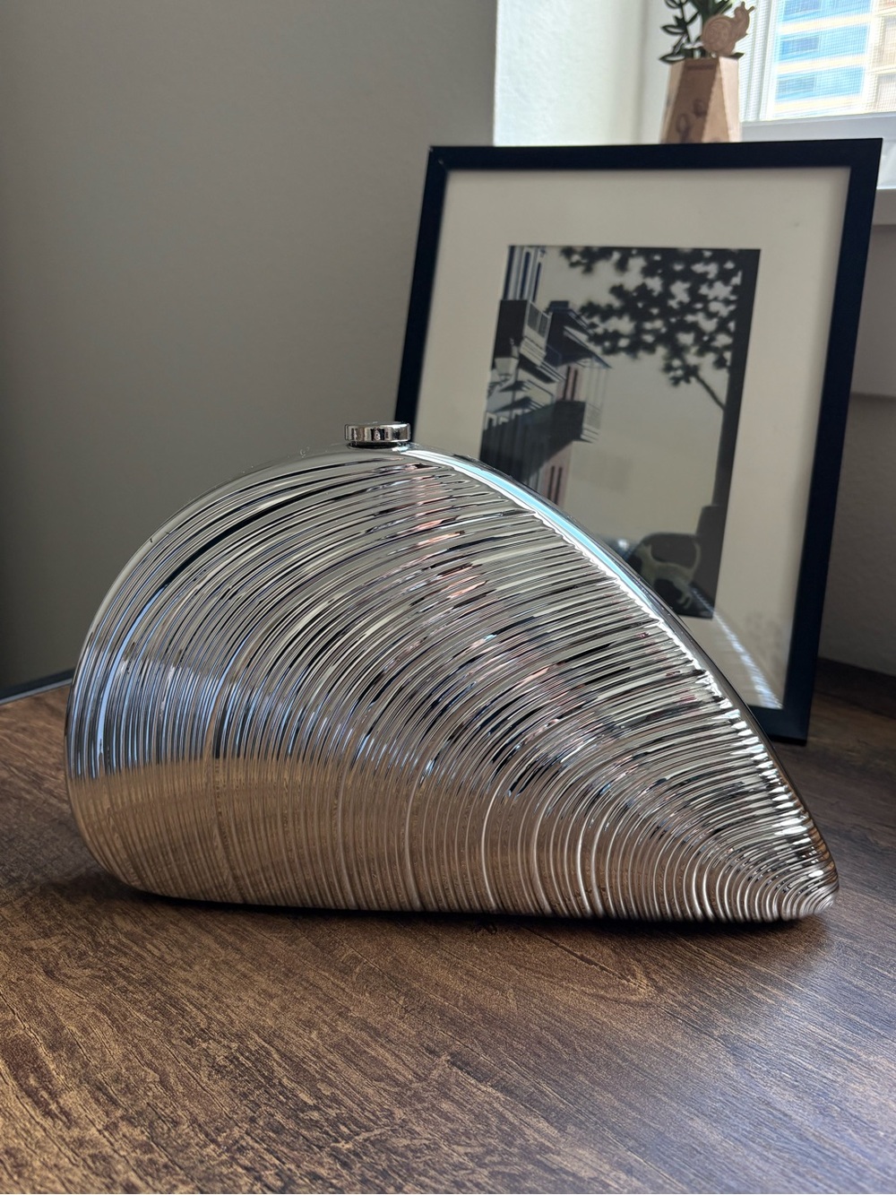 ASOS Silver Shell Clutch Bag
